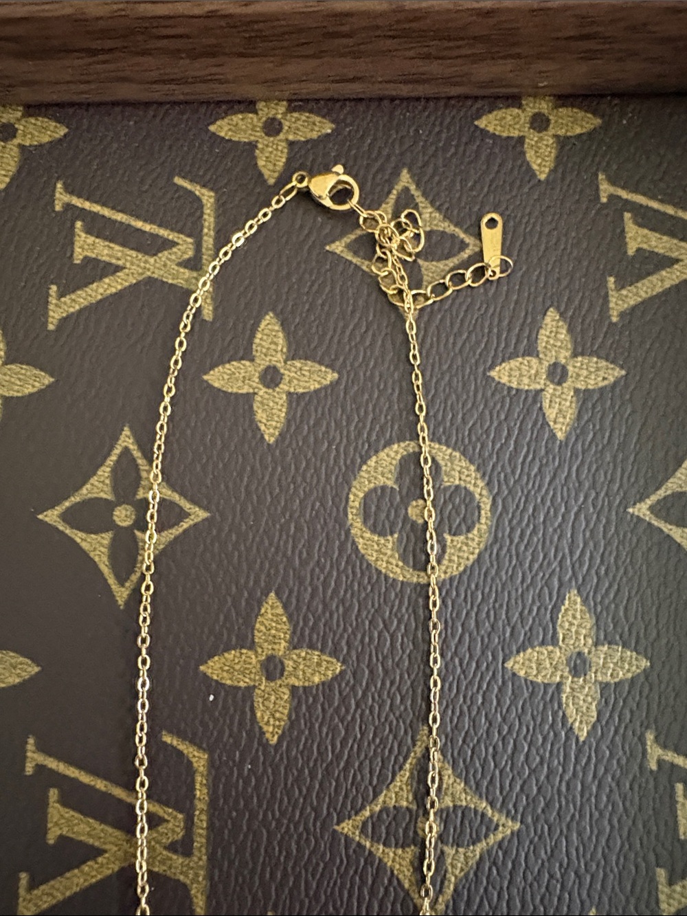Inspired Gold Polished Monogram Drop Necklace - - Picture 8 of 8